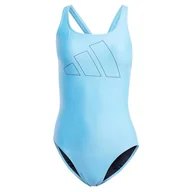 Stroje kąpielowe - adidas Damski strój kąpielowy Big Bars, 71 cm, czarny, Czarny, 128 - miniaturka - grafika 1