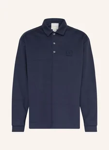 Calvin Klein Bluzka Polo Z Dzianiny Dresowej blau - Bluzki damskie - miniaturka - grafika 1