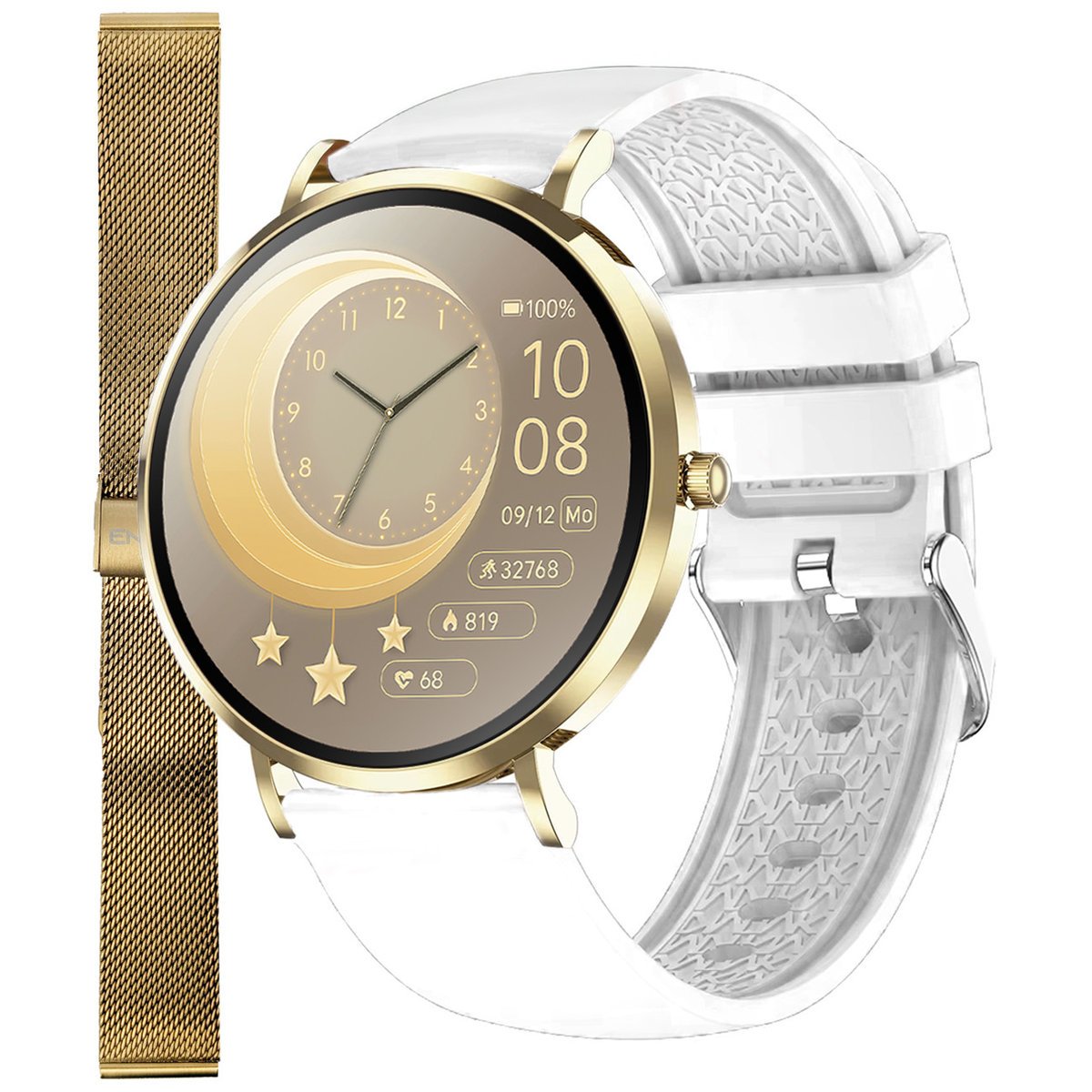 SMARTWATCH DAMSKI ENTER AURA NOWOCZESNY WIELOFUNKCYJNY PASEK + BRANSOLETA