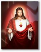 Ikony i obrazy sakralne - Serce Jezusa, nowoczesny obraz religijny plexi - miniaturka - grafika 1