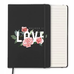 NOTES A5 CZARNY w Linie Notatnik LOVE MIŁOŚĆ Wzory - Zeszyty szkolne - miniaturka - grafika 1
