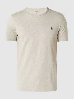 Koszulki męskie - T-shirt o kroju custom slim fit z wyhaftowanym logo - grafika 1
