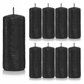 Świece - Świece ozdobne czarne walec kokon 10/4 zestaw 9 - miniaturka - grafika 1