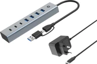 Huby USB - Koncentrator USB CONCEPTRONIC 7-portowy 3.0 -> 7x3.0 wraz z zasilaczem - miniaturka - grafika 1