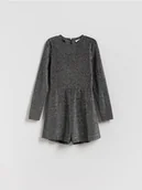 Sukienki i spódniczki dla dziewczynek - Reserved - Kombinezon z metaliczną nitką - ciemnoszary - miniaturka - grafika 1