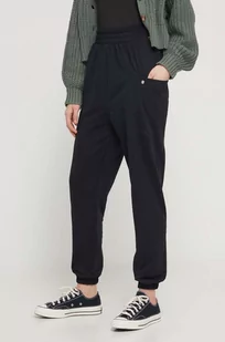 Roxy spodnie dresowe kolor czarny gładkie - Spodnie damskie - miniaturka - grafika 1
