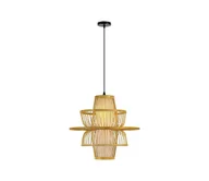 Lampy sufitowe - Immax 08254L - Żyrandol na lince PINCHOS 1xE27/40W/230V śr. 45 cm bambus - miniaturka - grafika 1