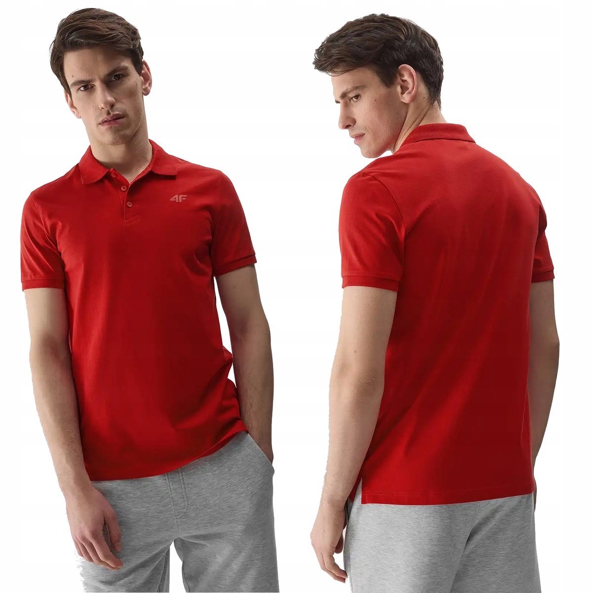Męska koszulka polo 4F t-shirt polówka TSM129 61S czerwony 3XL