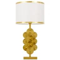Lampy stojące - LAMPA NOCNA GLAMOUR BIAŁO-MOSIĘŻNA SALERNO - miniaturka - grafika 1
