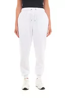 Spodnie damskie - M17 Damskie spodnie do biegania z recyklingu na co dzień spodnie dresowe z mankietami spodnie wypoczynkowe elastyczne spodnie do jogi trening dres kieszenie, biały, L - miniaturka - grafika 1