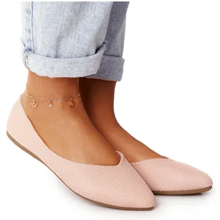 Delikatne Baleriny W Szpic Vinceza 2187 Różowe - Baleriny - miniaturka - grafika 1