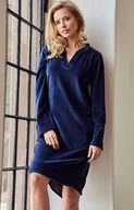 Piżamy damskie - Koszula nocna damska welurowa Lauren 3028, Kolor granatowy, Rozmiar L, Taro - Primodo.com - miniaturka - grafika 1