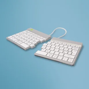 R-Go Tools Ergonomiczna R-Go Split Break klawiatura, z oprogramowaniem do robienia przerw, QWERTY (NORDIC), Bluetooth, biała - Klawiatury - miniaturka - grafika 1