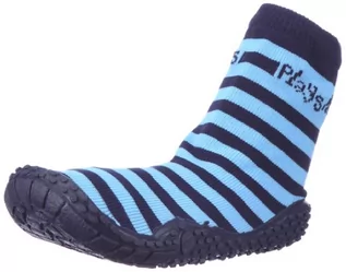 Buty dla dziewczynek - Playshoes Unisex dziecięce skarpety w paski Aqua buty - grafika 1