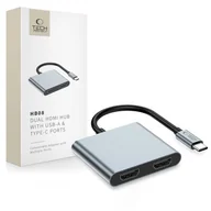 Huby USB - Hub TECH-PROTECT HB08 4w1 USB Typ-C, Pasywny Szary - miniaturka - grafika 1