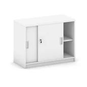 Inne meble biurowe - B2B Partner Nadstawka z przesuwnymi drzwiami, 800 x 400 x 600 mm, biały 437456 - miniaturka - grafika 1