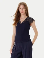 Bluzki damskie - Morgan Bluzka 251-DELI Granatowy Slim Fit - miniaturka - grafika 1