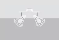 Lampy sufitowe - Podwójny biały plafon z drucianymi kloszami SL.1103 z serii ARTEMIS - miniaturka - grafika 1