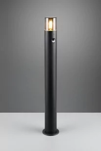 Hoosic H80 lampa stojąca ogrodowa z czujnikiem ruchu 1xE27 czarna/przydymiona 422260132 - Lampy ogrodowe - miniaturka - grafika 1