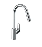 Baterie kuchenne - Hansgrohe Focus M41 - Bateria zlewozmywakowa Focus z wyciąganą wylewką, sBox, EcoSmart, chrom 73895000 - miniaturka - grafika 1