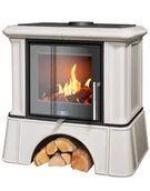 Piece wolnostojące - ABX Piecyk kaflowy Ikaria Exclusive kaflowy cokół - Perła - miniaturka - grafika 1