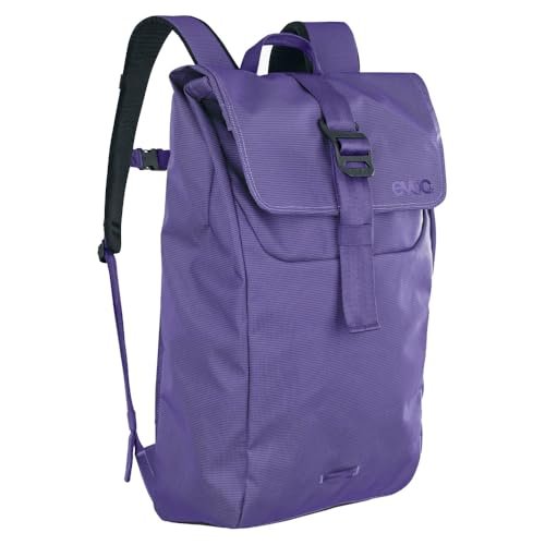 EVOC DUFFLE BACKPACK 16, praktyczny plecak dzienny (idealny plecak turystyczny z elastycznymi kieszeniami bocznymi, wodoodporny plecak, wymiary: 12 x 31 x 48 cm, pojemność: 16 l), fioletowo-czarny