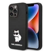 Etui i futerały do telefonów - Etui ochronne na telefon Karl Lagerfeld KLHCP14LSNCHBCK do Apple iPhone 14 Pro 6,1" hardcase czarny/black Silicone Choupette - miniaturka - grafika 1