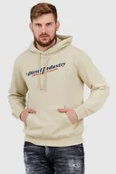 Bluzy męskie - DIESEL Beżowa bluza męska z kapturem - Diesel - miniaturka - grafika 1