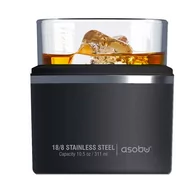 Kubki termiczne - Rękaw termiczny ze szklanką na whisky Asobu Insulated Whiskey Kuzie - black - miniaturka - grafika 1