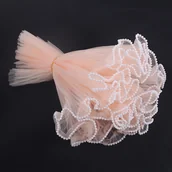 Rękodzieło - TEMU 4 Jardowa Plisowana Siatka do Pakowania Bukietów z Falistym Efektem - Biała, Różowa, Czarna i Kremowa Dekoracyjna Poliestrowa Przędza dla - miniaturka - grafika 1