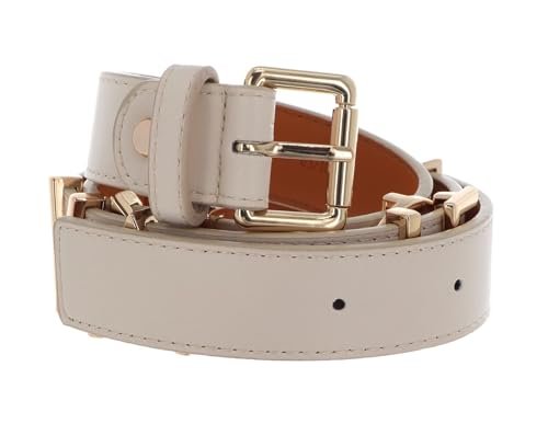 VALENTINO, EMMA Winter (VCS3M257N), matowy plastik, pasek, ECRU/ORO (Donna)