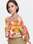 Bluzki damskie - Kolorowa bluzka z odkrytymi ramionami - miniaturka - grafika 1