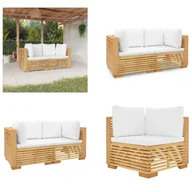 Sofy ogrodowe - vidaXL Narożnik ogrodowy z poduszkami 2 szt. Lite drewno tekowe - Narożnik - Narożnik - Sofa - Sofa ogrodowa - miniaturka - grafika 1