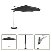 Parasole ogrodowe - The Living Store Parasol wiszący z aluminiowym słupkiem - 300 cm - antracytowy - Parasol Wiszący - miniaturka - grafika 1