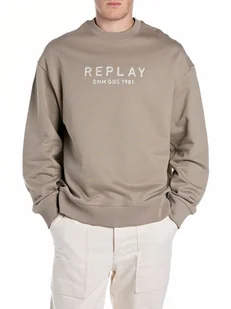 Replay Bluza w kolorze beżowym - Bluzy męskie - miniaturka - grafika 1