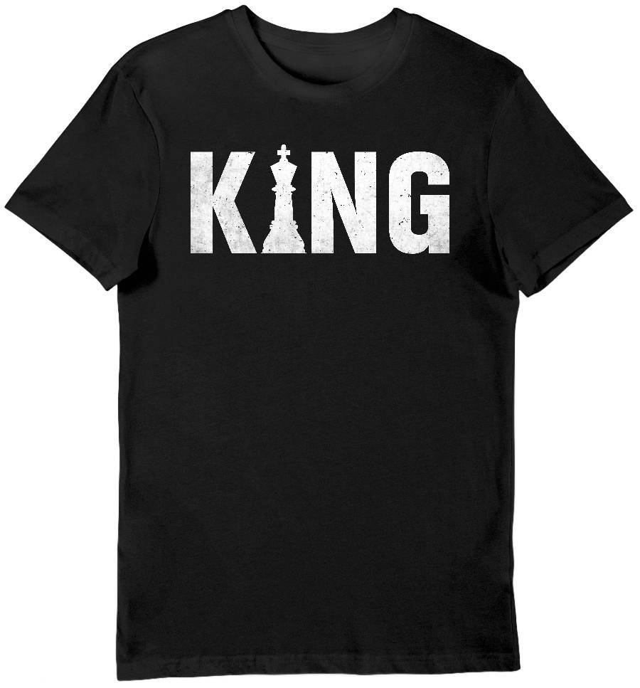 Koszulka męska king szachy napis czarna XL