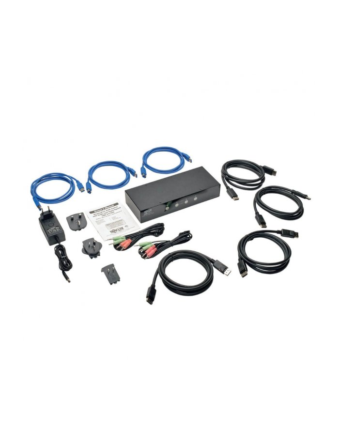 EATON TRIPPLITE 4-Port DisplayPort KVM Switch with Audio Cables and USB 3.0 SuperSpeed Hub B004-DPUA4-K