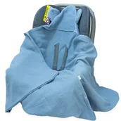 Otulacze - OTULACZ DO FOTELIKA NOSIDEŁKA MUŚLINOWY Z KAPTURKIEM KOCYK Kerstin - miniaturka - grafika 1