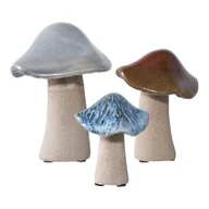 Dekoracje domu - House Nordic Dekoracja stołu Grzyb, ceramiczna, zielona, brązowa, niebieska, 3 szt. - miniaturka - grafika 1