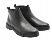 Botki męskie - GEOX TRZEWIKI MĘSKIE NA ZAMEK CZARNE SKÓRZANE 40 J3A - miniaturka - grafika 1