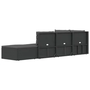 5-cz. zestaw wypoczynkowy do ogrodu, poduszki, czarny rattan PE vidaXL - Meble ogrodowe - miniaturka - grafika 7