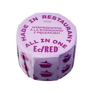 Rzemieślnicza konserwa w puszce Ed RED All in On Wieprzowina à la Stroganov z pęczakiem 400 g - ONE SIZE - Szybkie dania obiadowe - miniaturka - grafika 1