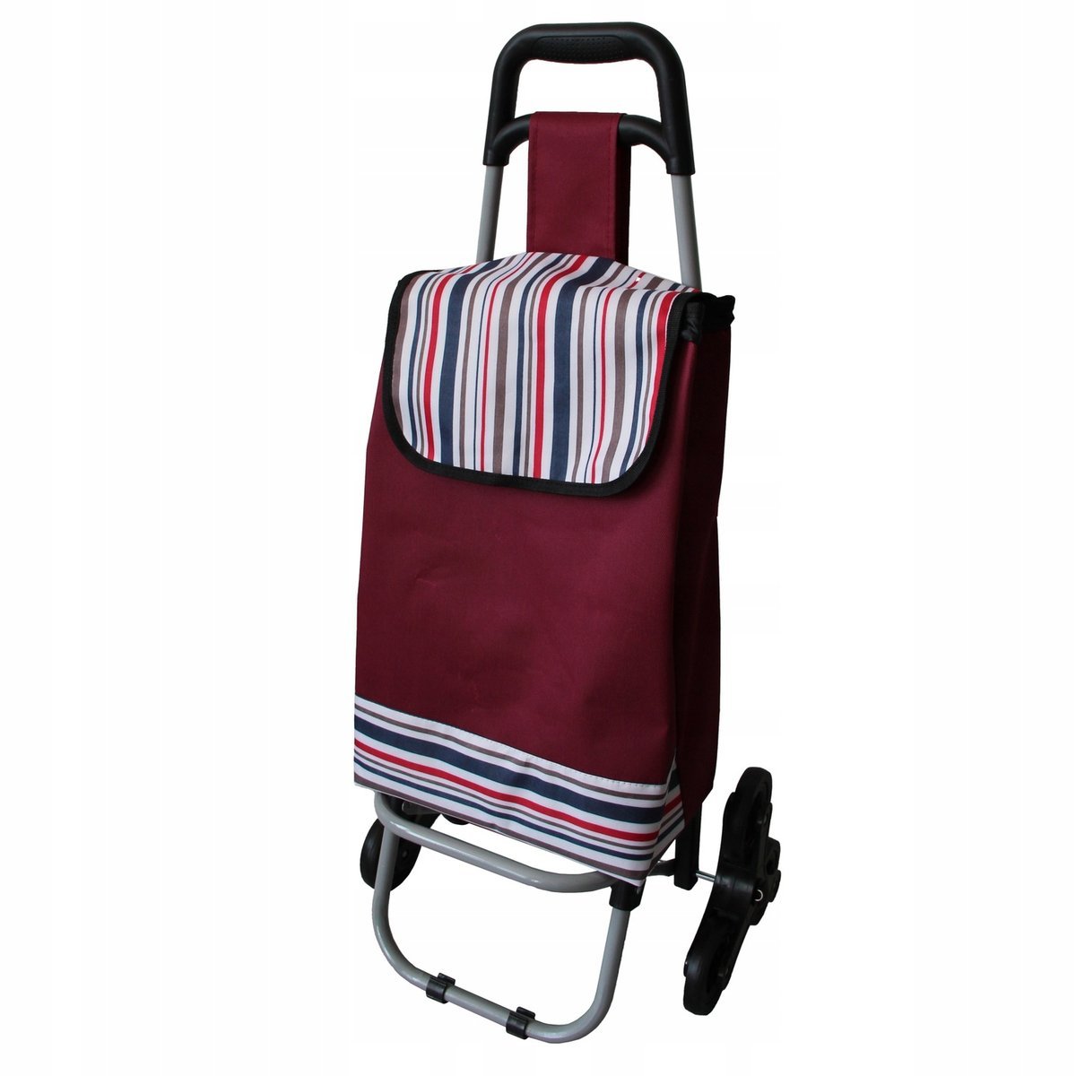 Wózek Na Zakupy Praktyczna Torba Na Kółkach Składana Lekka Duża 30L Bordowa