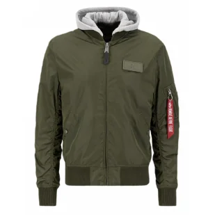 Kurtka Alpha Industries MA-1 TT Hood 196108 257 - Ciemnozielona RATY 0% | PayPo | GRATIS WYSYŁKA | ZWROT DO 100 DNI - Odzież taktyczna i umundurowanie - miniaturka - grafika 1