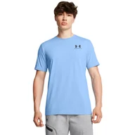 Koszulki sportowe męskie - Męski t-shirt z nadrukiem Under Armour UA M Sportstyle LC SS - niebieski - UNDER ARMOUR - miniaturka - grafika 1