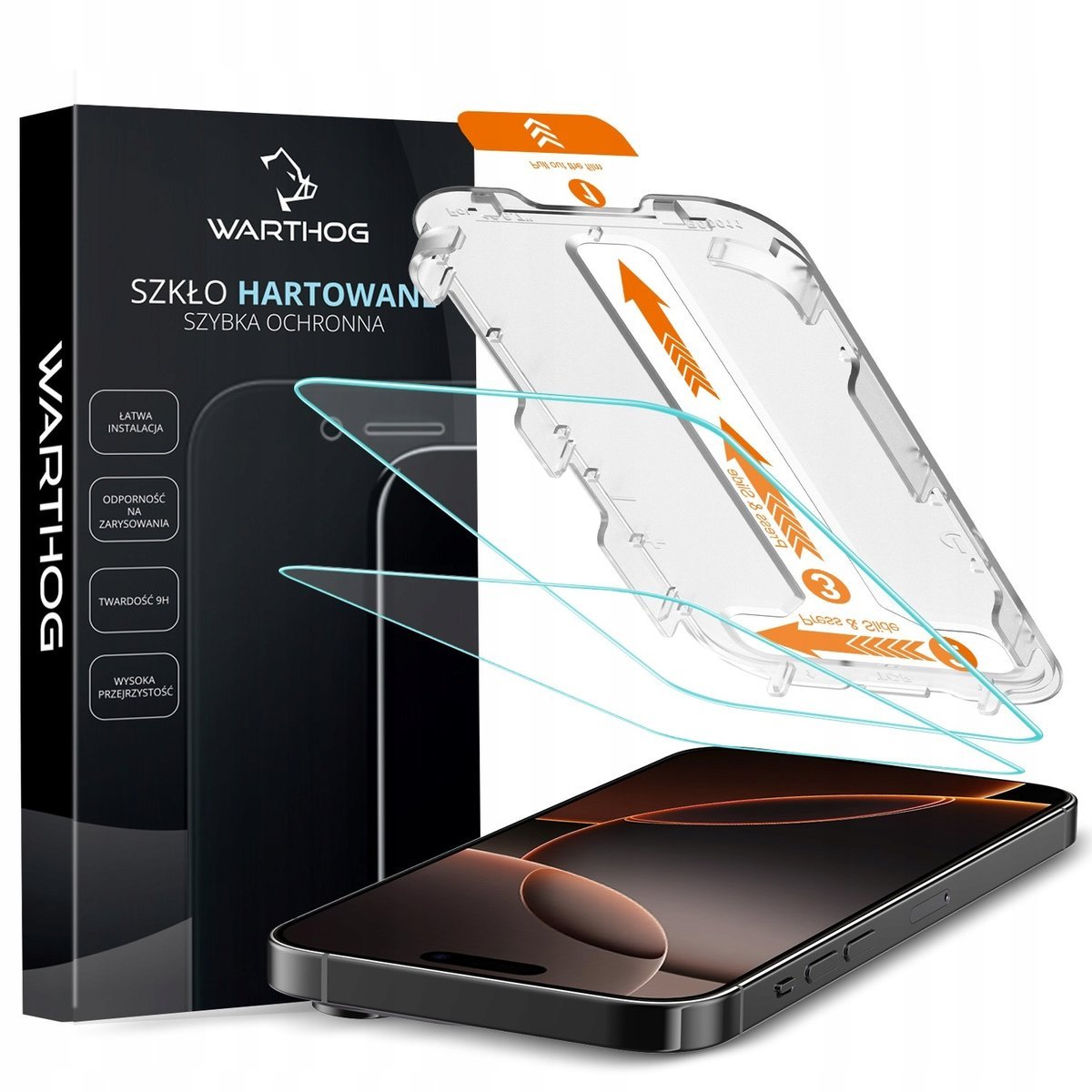 Szkło hartowane 9H Warthog do Apple iPhone 11 Pro 2szt z aplikatorem EZ Fit