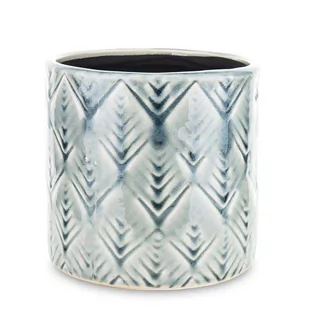 Osłonka ceramiczna niebieska oryginalna H: 13 cm - Donice - miniaturka - grafika 1