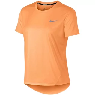 Koszulki i topy damskie - Koszulka damska Nike W Miler Top SS pomarańczowa AJ8121 882 - grafika 1