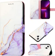 Etui i futerały do telefonów - König Design Etui kompatybilne z Apple iPhone 15 Etui na telefon komórkowy ze skóry syntetycznej - Etui na telefon komórkowy biało-fioletowe - miniaturka - grafika 1