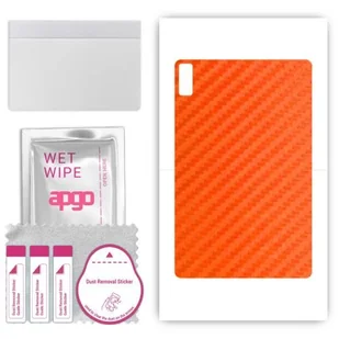 folia naklejka skórka strukturalna na TYŁ do Lenovo Tab M10a 5G - Carbon Pomarańczowy - apgo SKINS - Akcesoria do tabletów i e-booków - miniaturka - grafika 1